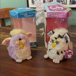 2- Furby Interactive Pet Toys Spring Limited edition & Dalmatian white ears